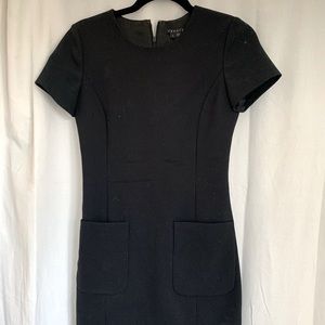 Theory black mini dress with pockets - size 0
